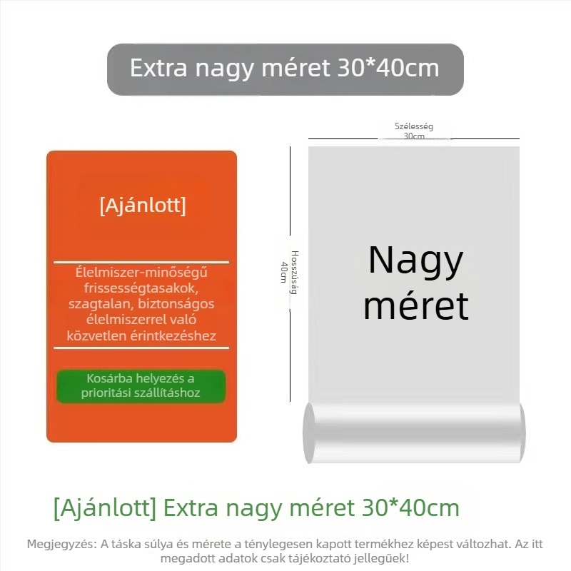 PE élelmiszer-minőségű vákuumos tasakok, lezártak, mikrózhatók, tekercses