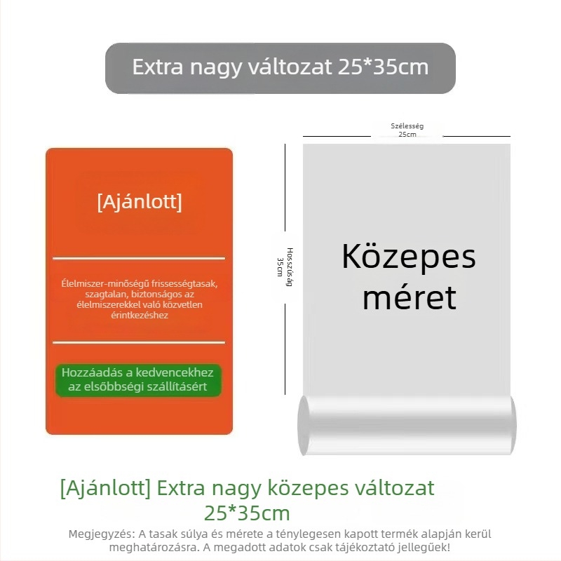 PE vastagított élelmiszer-vákuum zacskók, könnyen téphető kivitel, élelmiszer-minőség, mikrohullámú sütőben használható
