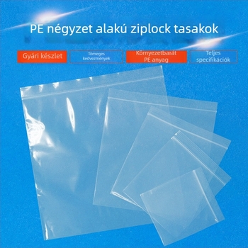 Átlátszó négyzet alakú Zip-zár zacskó, vastagabb falú, Pu'er tea cake csomagolásához, PE zárható zacskó