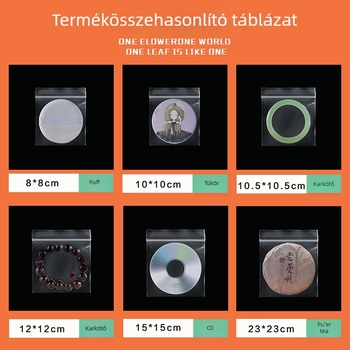 Átlátszó négyzet alakú Zip-zár zacskó, vastagabb falú, Pu'er tea cake csomagolásához, PE zárható zacskó