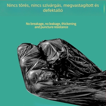 Háztartási szemeteszsákok húzózsinórral, vastagított kivitel, automatikus zárás, konyhai zsákok HDPE anyagból