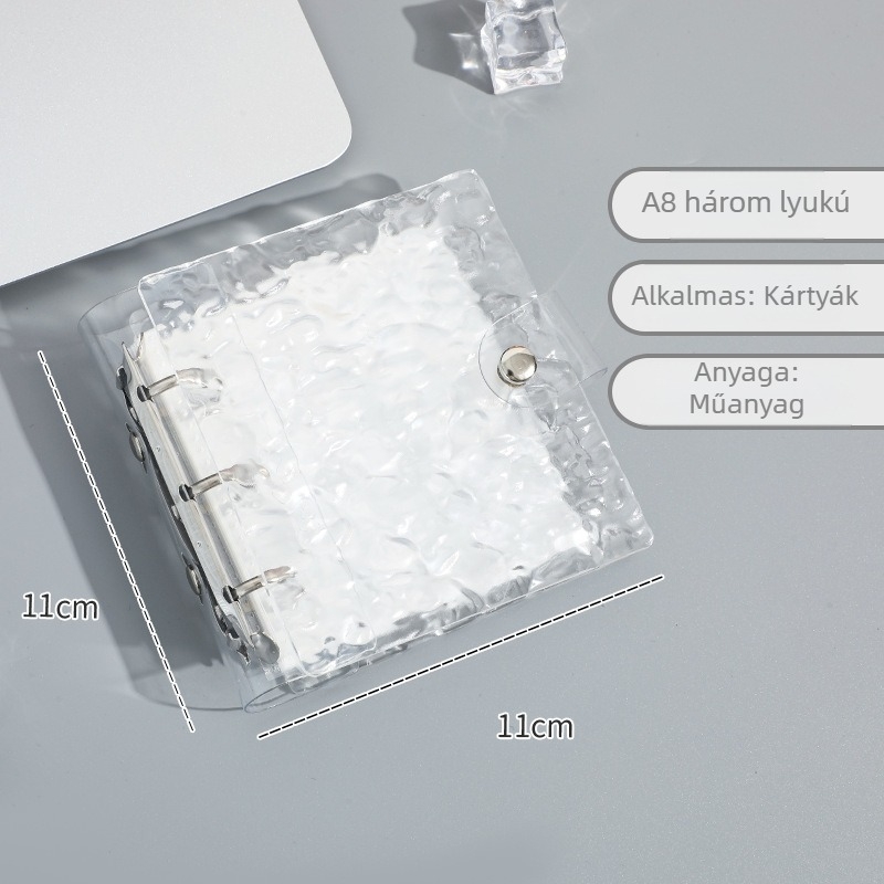A8 víz mintás kártyaalbum háromlyukas kötés, kis kártyák és Polaroid fotók tárolására