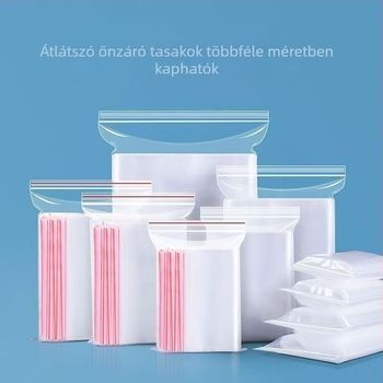 Ziplock zacskó 35x50 cm, átlátszó PE élelmiszer-tároló tasak, önzáró