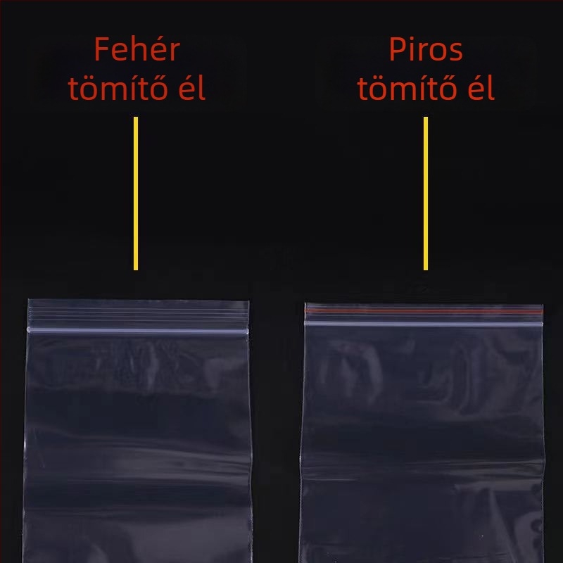 Ziplock zacskó 35x50 cm, átlátszó PE élelmiszer-tároló tasak, önzáró