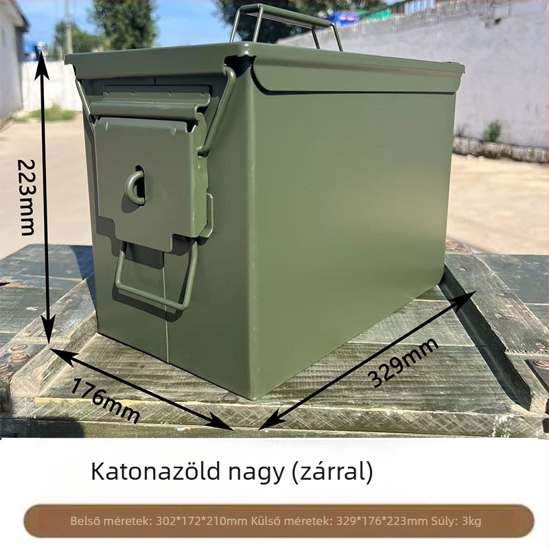 Szállítható háromvédelmes tárolóedény járművekhez, robusztus szerszámtartó doboz, motorkerékpár oldalsó doboz