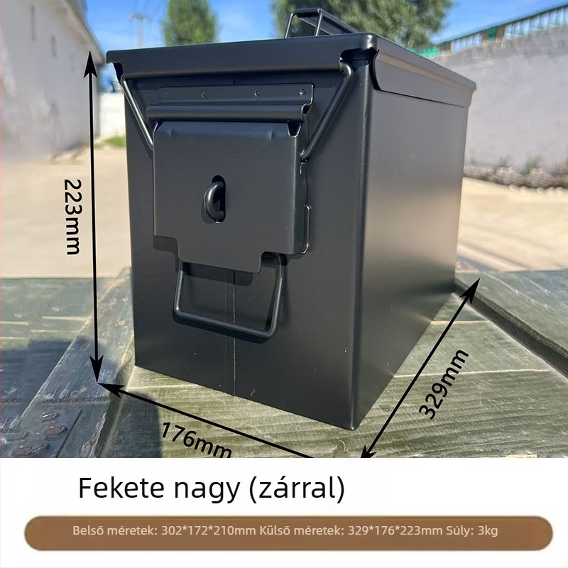 Szállítható háromvédelmes tárolóedény járművekhez, robusztus szerszámtartó doboz, motorkerékpár oldalsó doboz