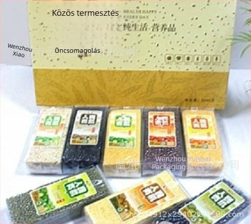 Személyre szabott nassolnivaló csomagoló tasakok, rizs-kompozit tasakok, középső záródású oldalszegélyes kompozit zacskók, harmonika műanyag csomagolások