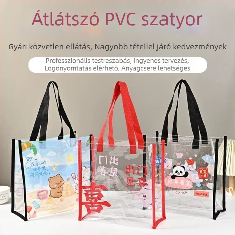 Személyre szabott PVC táska, átlátszó műanyag kézitáska, 3D TPU ajándéktáska, irizáló puha csomagolás