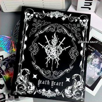 A5-ös méretű idol kártyaalbum négy rekesszel, kemény borítóval és leválasztható oldalakkal – sötét stílus