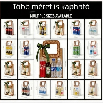 Átlátszó PVC tote táska virágos ajándékhordozó, istennő ihletésű, Instagram-stílusú, egyedi megrendelésre