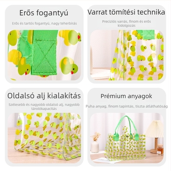 Átlátszó TPU bevásárlótáska, egyedi kézitáska, vastagított dizájn, trendi vásárlótáska, prémium ajándékcsomagolás