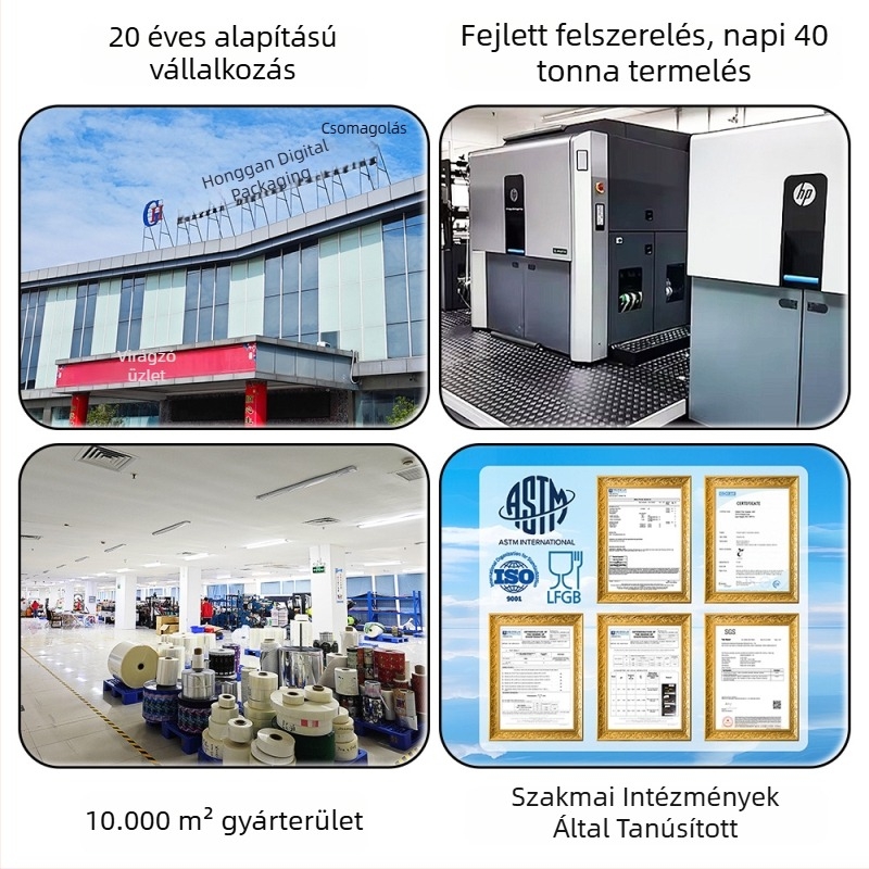 Személyre szabott vákuumzárt állateledeles zacskók, kutya- és macskák számára, nyolcszögletű zárás