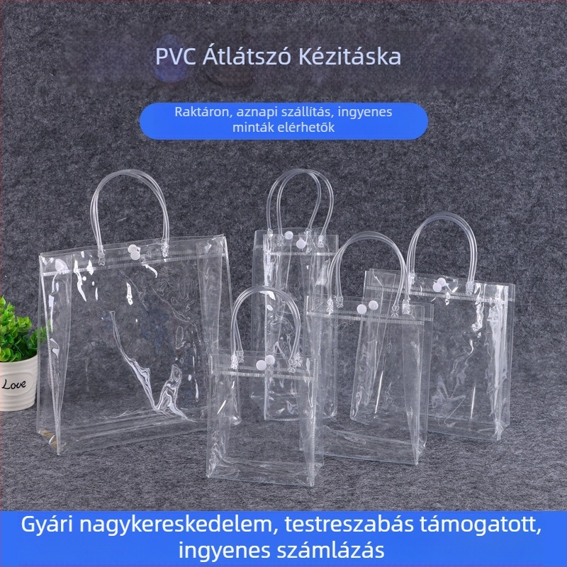 PVC átlátszó, vízálló ajándéktáska esküvői bonbonokhoz, testreszabható