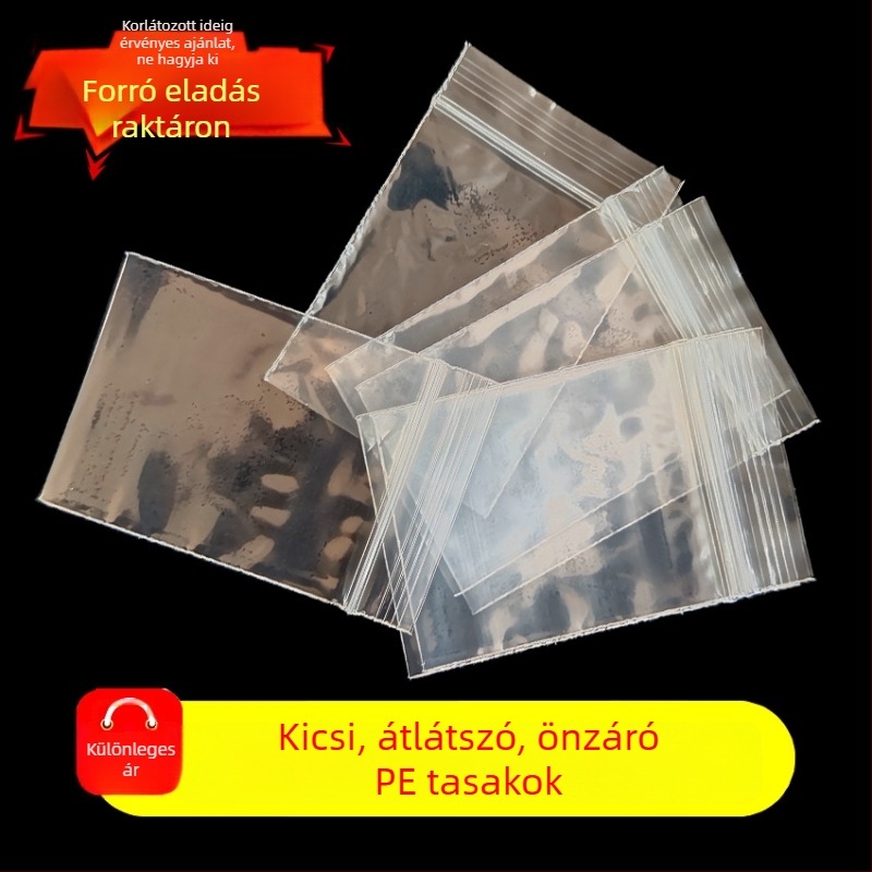 Kis PE zipzáras tasakok, 3×4 cm, átlátszó, gyógyszerekhez használható mini nedvességálló tasakok