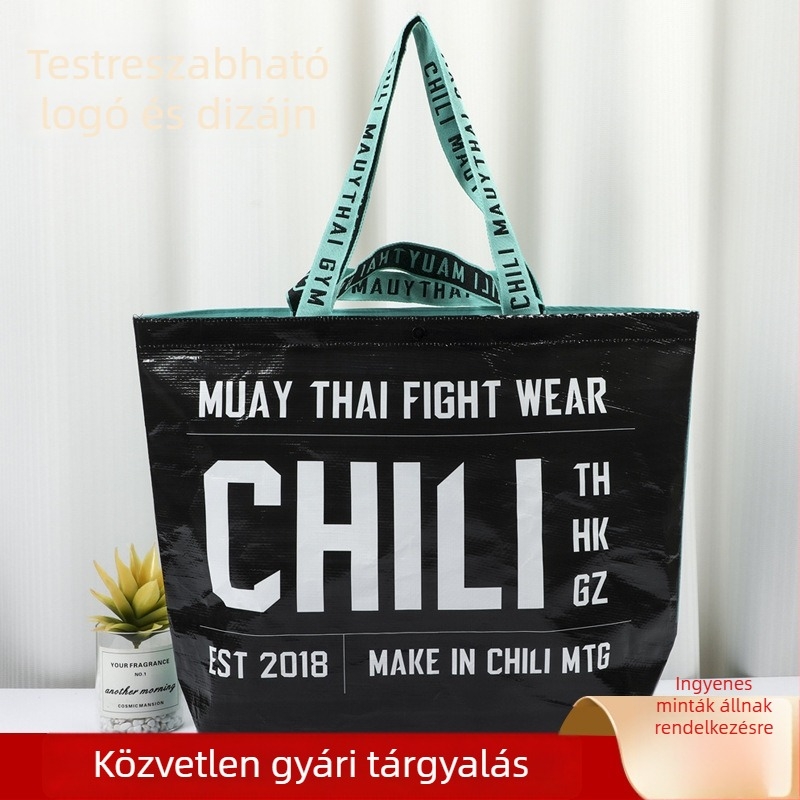 Testreszabható hordozható szövött bevásárlótáska, környezetbarát, újrahasználható logóval promócióhoz