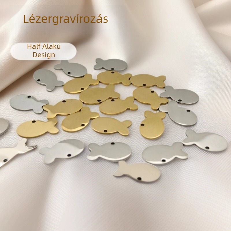 Rozsdamentes acélból készült háziállat-jelzők lézergravírozással, kiegészítők kutya- és macska nyakörvekhez