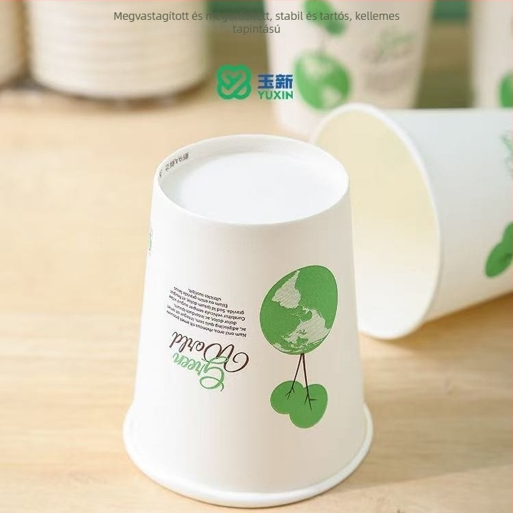 100 egyszer használatos papír pohár forró italokhoz (kávé és tea), laminált bevonattal, kapacitás alatt 100 ml, irodai vagy otthoni használatra