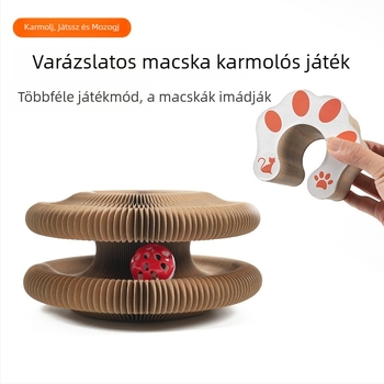 Macska karmoló tábla haranggal, hullámkartonból készült mászókeret, kopásálló macskafészek, testre szabható
