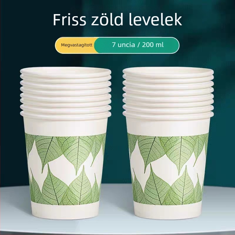Egyszer használatos papír poharak forró italokhoz, megerősített és vastagított, színesek, 50 darabos csomag, 301–400 ml