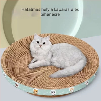 Macska tál, kaparódeszka, macskaágy, macska játékok és kellékek, macska karmoló deszka, hullámkartonból készült kaparó