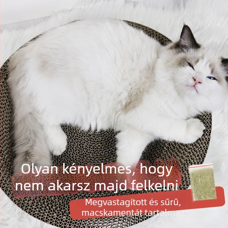Macska tál, kaparódeszka, macskaágy, macska játékok és kellékek, macska karmoló deszka, hullámkartonból készült kaparó