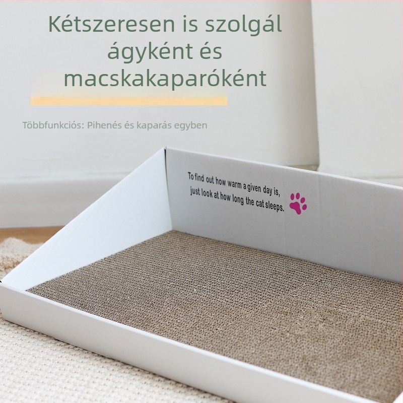 Hullámos papírból készült macska karmoló tábla, macska kanapé és mancsos párna, nagy macskáknak