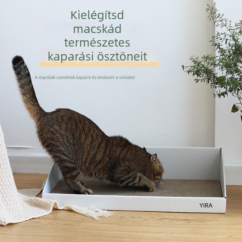 Hullámos papírból készült macska karmoló tábla, macska kanapé és mancsos párna, nagy macskáknak