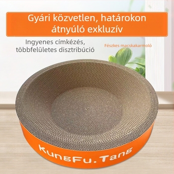 Extra nagy macskafészek és kaparódeszka, kopásálló hullámkartonból, szöszmentes