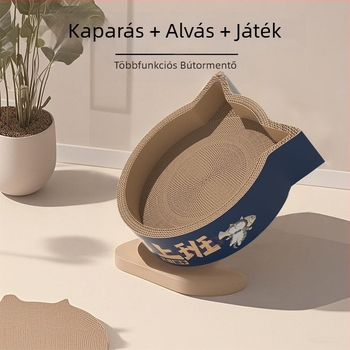 Oval egyszemélyes macska kaparó és fészek, kopásálló, karcolásálló, nagy méretű hullámos kartonból készült játék