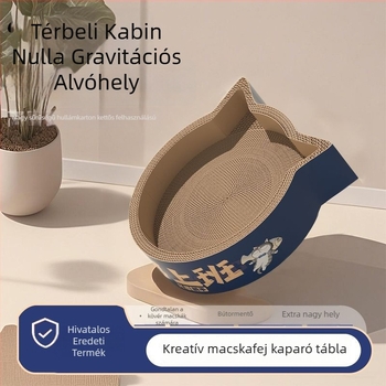 Oval egyszemélyes macska kaparó és fészek, kopásálló, karcolásálló, nagy méretű hullámos kartonból készült játék