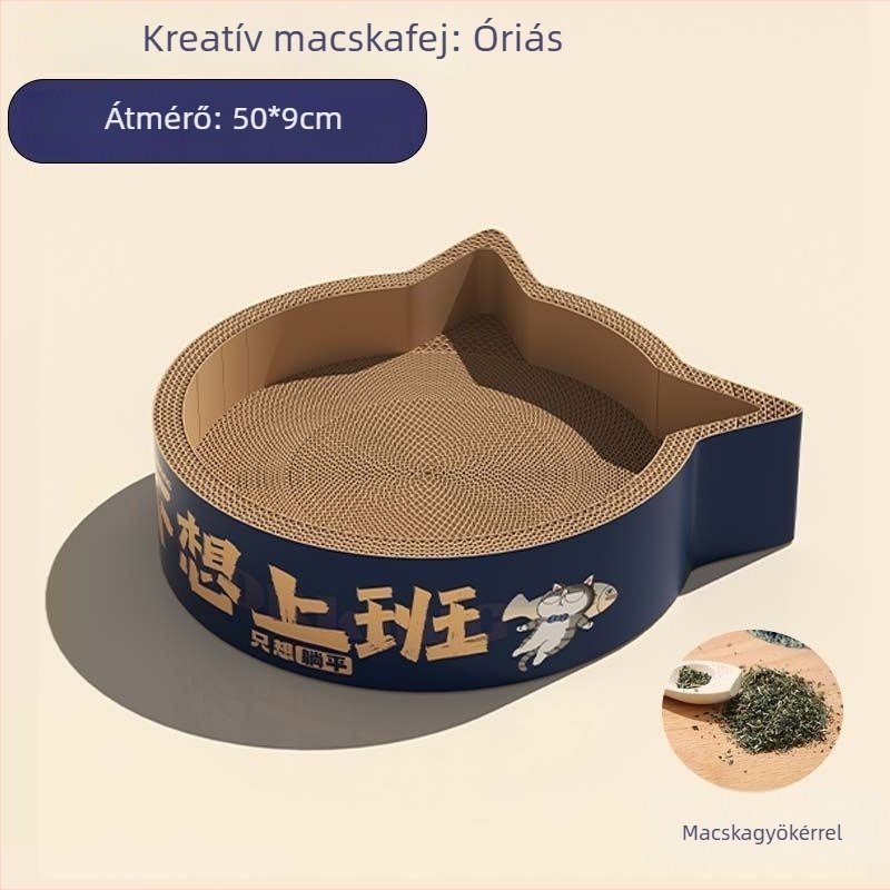 Oval egyszemélyes macska kaparó és fészek, kopásálló, karcolásálló, nagy méretű hullámos kartonból készült játék