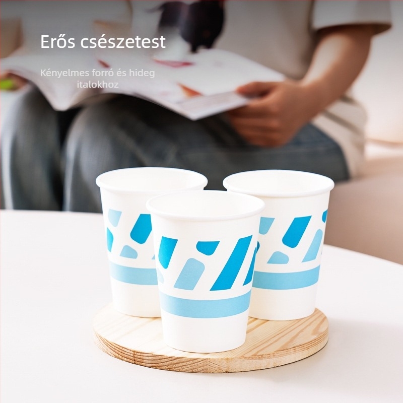Deli 9560 egyszer használatos papírpohár, 250 ml, vastagított, nem könnyen megpuhul és nem szivárog át