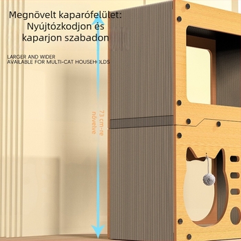 Kétfunkciós macska karmoló és fészek egyben, kör alakú, tartós, morzsamentes, minden évszakra