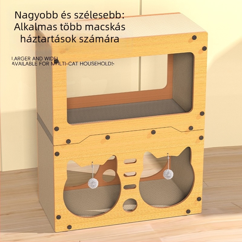 Kétfunkciós macska karmoló és fészek egyben, kör alakú, tartós, morzsamentes, minden évszakra