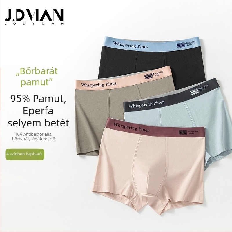 50 darabos dobozolt készlet 100% pamut férfi alsóneműkből, lélegző pamut boxer briefek, antibakteriális ágyék rész 10A