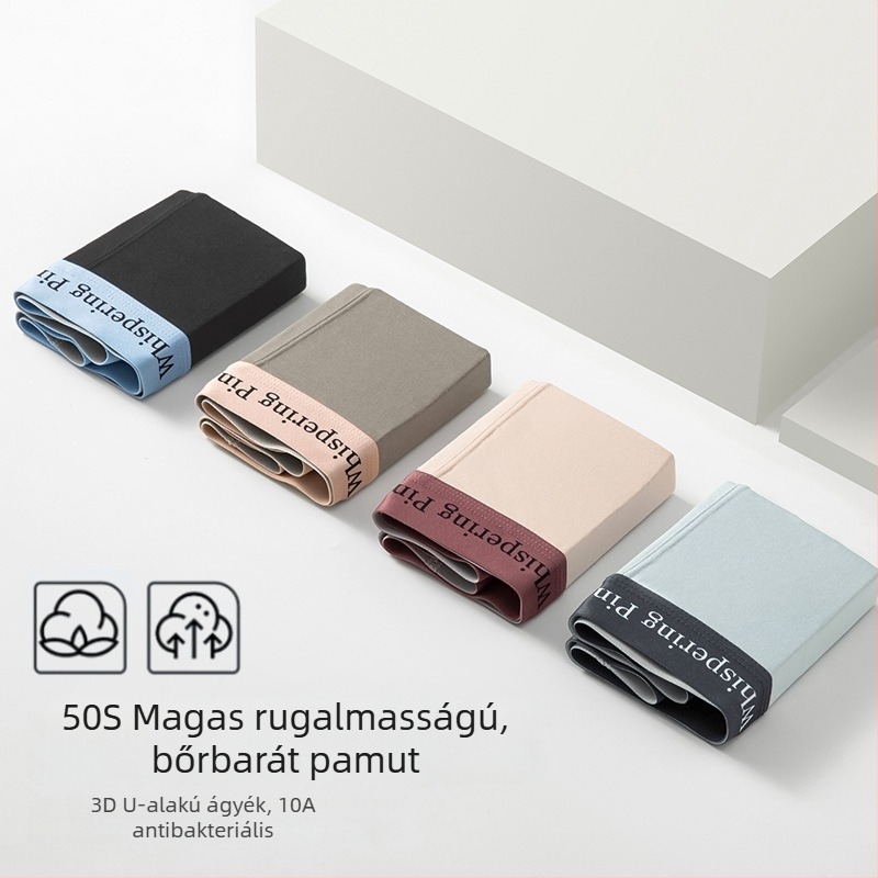 50 darabos dobozolt készlet 100% pamut férfi alsóneműkből, lélegző pamut boxer briefek, antibakteriális ágyék rész 10A