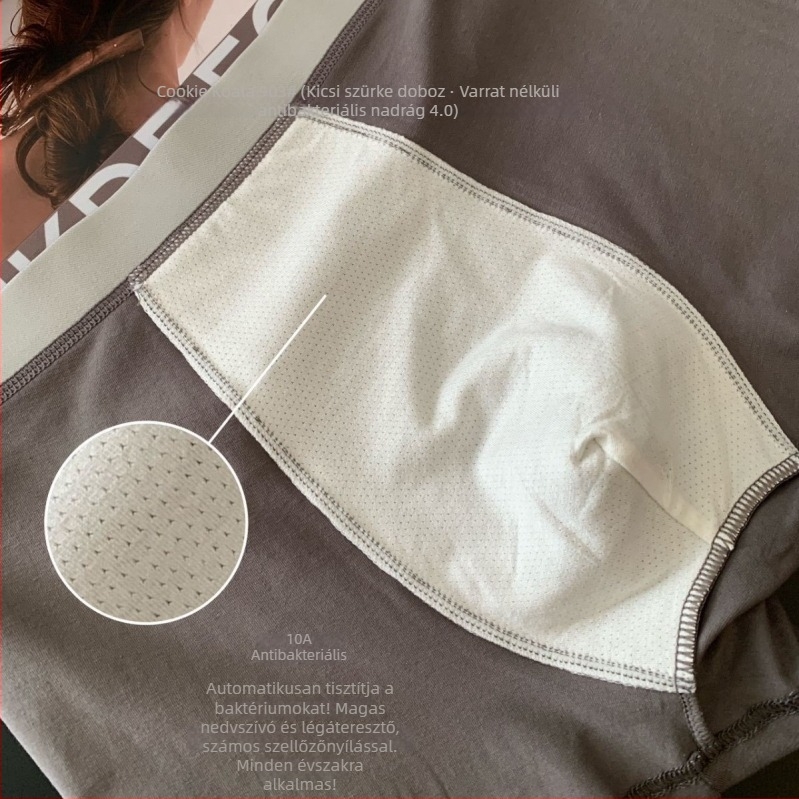 Ajándékdobozos antibakteriális pamut férfi boxer, légáteresztő és rugalmas, középmagas derekú, mintás színblokkal és feliratokkal.