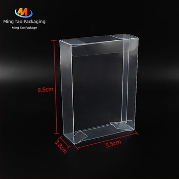 Átlátszó PVC ajándékkdoboz cukorkákhoz, porálló, méretek 5.5 × 3.8 × 9.5 cm