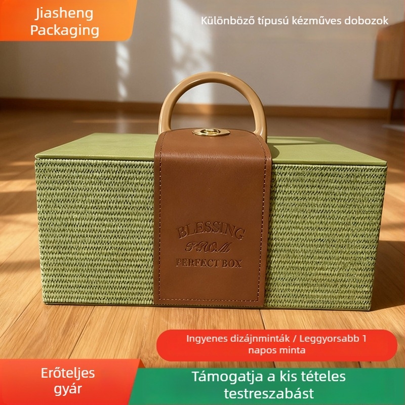 Bőr anyagú bonbonos doboz összecsukható fedéllel, ajándékcsomagolás születésnapokra és koszorúslányoknak