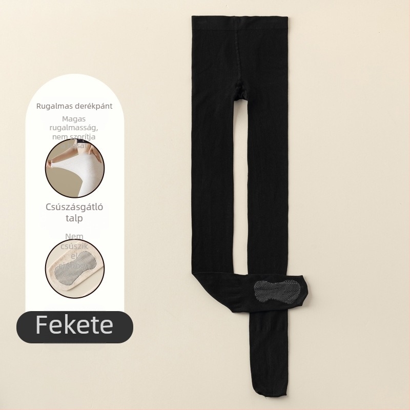 Női fleece-öltetű harisnyanadrág, 2025 ősz-tél, szürke, karcsúsító fazon, középmagas derekú