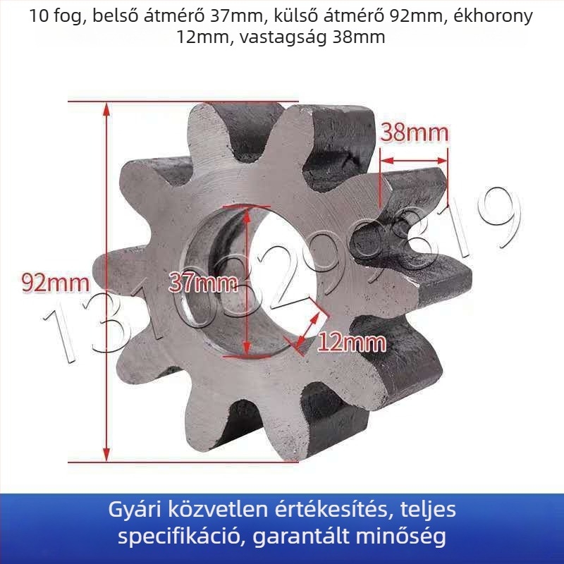 Cementmixer fogaskerék 10/11 foggal, dob, kis kör alakú tartály, ötvözet acél