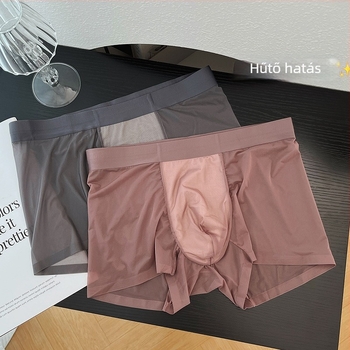 Nyári ultra vékony Ice Silk férfi boxer rövidnadrág, varrat nélküli, gyorsan száradó, lélegző