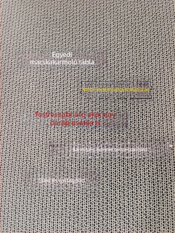 Nagy macska kaparódeszka hullámkartonból, tartós, vastagított kivitelben