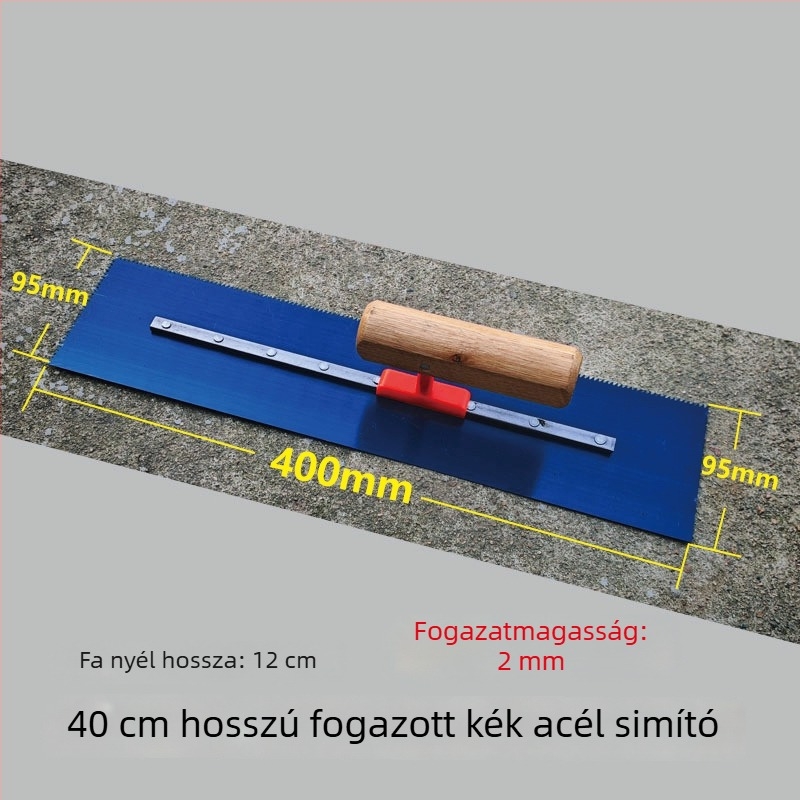 Kék acél vakolókanál falak egyengetésére; vakoláshoz és kőműves munkákhoz; önszintező eszköz