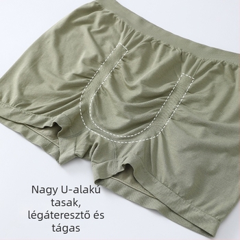 Plusz méretű férfi varrat nélküli boxeralsó, laza szabású, vékony, lélegző, regenerált cellulóz szálakból