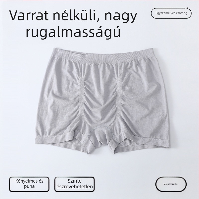 Plusz méretű férfi varrat nélküli boxeralsó, laza szabású, vékony, lélegző, regenerált cellulóz szálakból