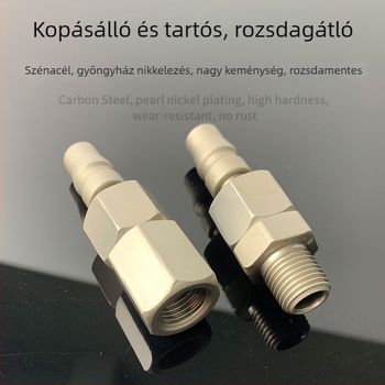 Kiváló minőségű C-típusú pneumatikus levegőcső csatlakozó, férfi csatlakozó, 360°-os forgó gyorscsatlakozó, belső és külső menet