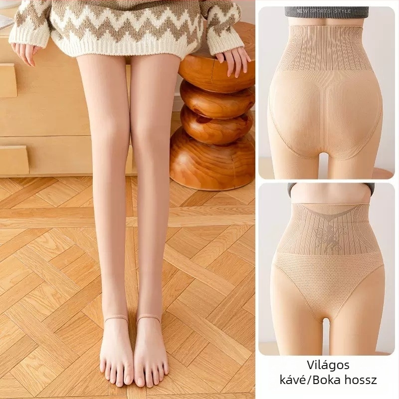 Téli béléses leggings, magas derekú, fenékformázó hatással, virágos angyali motívummal