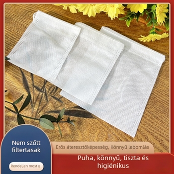 18×25 cm Gyógynövényes teazsákok nemszőtt anyagból készült húzózsinórral – egyszer használatos szűrőzsákok