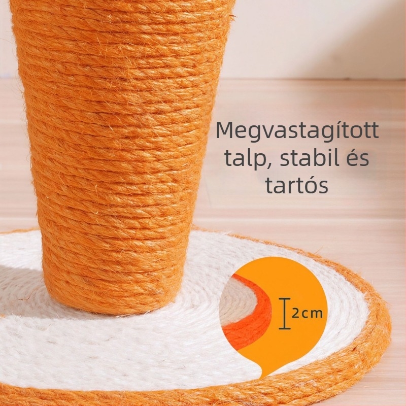 Répa alakú függőleges sizál macska karmoló oszlop integrált mászókerettel – tartós, szálhullás nélkül, nagy macskáknak